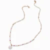 Claire's Colliers-Collier à pendentif chaîne à maillons trombones couleur dorée et demi perlé marguerite blanc