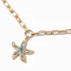 Claire's Colliers-Collier à pendentif chaînette style trombone étoile de mer décorée couleur dorée