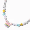 Claire's Colliers-Collier à pendentif chat arc-en-ciel perlé Claire's Club