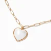 Claire's Colliers-Collier à pendentif couleur dorée cœur perle d'imitation