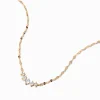 Claire's Clous D'oreilles|Colliers-Collier à pendentif croissant en zircon cubique d'imitation couleur dorée