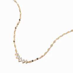 Claire's Clous D'oreilles|Colliers-Collier à pendentif croissant en zircon cubique d'imitation couleur dorée