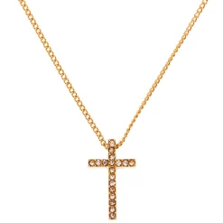 Claire's Colliers-Collier à pendentif croix couleur doré