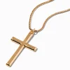 Claire's Colliers-Collier à pendentif croix couleur dorée
