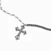 Claire's Colliers-Collier à pendentif croix perle d'imitation couleur hématite