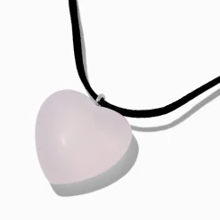 Claire's Colliers-Collier à pendentif cœur bombé rose