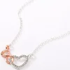 Claire's Colliers-Collier à pendentif cœur boucle infinie en métaux mixtes