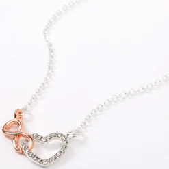 Claire's Colliers-Collier à pendentif cœur boucle infinie en métaux mixtes