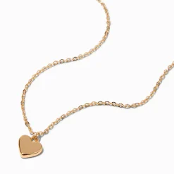 Claire's Colliers-Collier à pendentif cœur couleur dorée