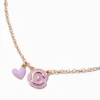 Claire's Colliers-Collier à pendentif cœur à initiale bulle violet - C