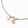 Claire's Colliers-Collier à pendentif cœur à initiale bulle blanche - L