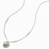 Claire's Colliers-Collier à pendentif cœur peint de style ancien couleur argentée