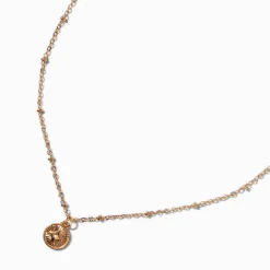Claire's Colliers-Collier à pendentif disque mini étoile rayonnante couleur dorée