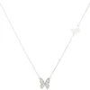 Claire's Colliers-Collier à pendentif double papillon couleur argenté
