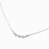 Claire's Clous D'oreilles|Colliers-Collier à pendentif en forme d’arc en zircon cubique couleur argentée
