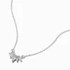 Claire's Colliers-Collier à pendentif en forme d’arc en zircon cubique couleur argentée