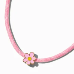Claire's Colliers-Collier à pendentif fleur corde rose