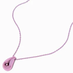 Claire's Colliers-Collier à pendentif goutte anodisé violet