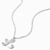 Claire's Colliers-Collier à pendentif à initiale de grande taille couleur argentée - L