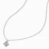 Claire's Colliers-Collier à pendentif initiale lettre majuscule strass couleur argentée - M