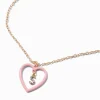 Claire's Colliers-Collier à pendentif à initiale émaillé couleur dorée - Noir, C
