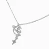 Claire's Colliers-Collier à pendentif lune saturne couleur argentée