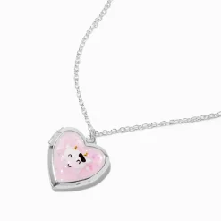 Claire's Colliers-Collier à pendentif à médaillon cœur vache