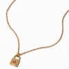 Claire's Colliers-Collier à pendentif mini cadenas couleur dorée