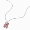 Claire's Colliers-Collier à pendentif nounours strass roses