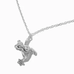 Claire's Colliers-Collier à pendentif ours pendant couleur argentée