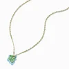 Claire's Colliers-Collier à pendentif papillon vert et bleu