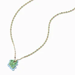 Claire's Colliers-Collier à pendentif papillon vert et bleu