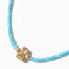 Claire's Colliers-Collier à pendentif patte corde bleu clair