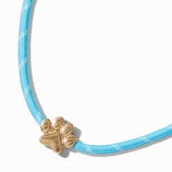 Claire's Colliers-Collier à pendentif patte corde bleu clair