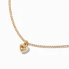 Claire's Colliers-Collier à pendentif petit cœur bombé couleur dorée