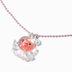 Claire's Colliers-Collier à pendentif phosphorescent pieuvre rose Claire's Club