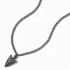 Claire's Colliers-Collier à pendentif pointe de flèche martelé couleur hématite