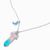 Claire's Colliers-Collier à pendentif strass mystique phosphorescent lune bleue