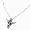 Claire's Colliers-Collier à pendentif vache longhorn cowgirl couleur argentée