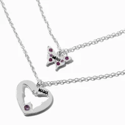 Claire's Colliers-Colliers avec pendentifs papillons Mini & Mama best friends - Lot de 2