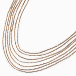 Claire's Colliers-Collier à sept chaînes couleur dorée