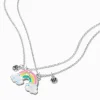 Claire's Colliers-Colliers à pendentif arc-en-ciel fendus en deux phosphorescents best friends - Lot de 2