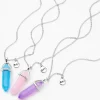 Claire's Colliers-Colliers à pendentif avec strass best friends couleur argentée - Lot de 3