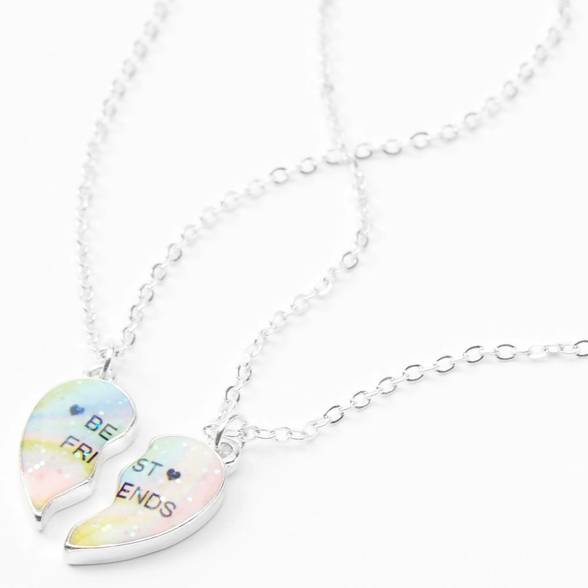 Claire's Colliers-Colliers à pendentif cœur fendu cosmique best friends - Lot de 2