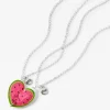 Claire's Colliers-Colliers à pendentif cœur fendu en deux pastèque best friends - Lot de 2