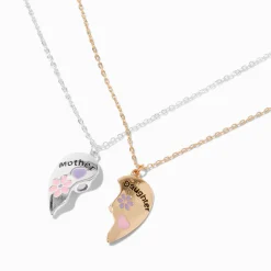 Claire's Colliers-Colliers à pendentif cœur fendu mère fille - Lot de 2