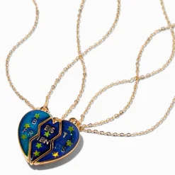 Claire's Colliers-Colliers à pendentif d'humeur cœur étoile best friends - Lot de 3