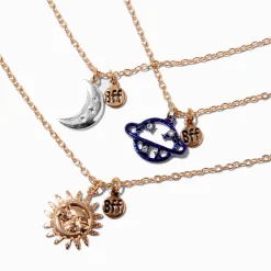 Claire's Colliers-Colliers à pendentif espace best friends - Lot de 3