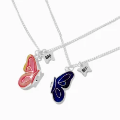 Claire's Colliers-Colliers à pendentif papillon fendu en deux best friends - Lot de 2