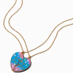 Claire's Colliers-Colliers à pendentif Promesse du petit doigt cœur fendu best friends - Lot de 2